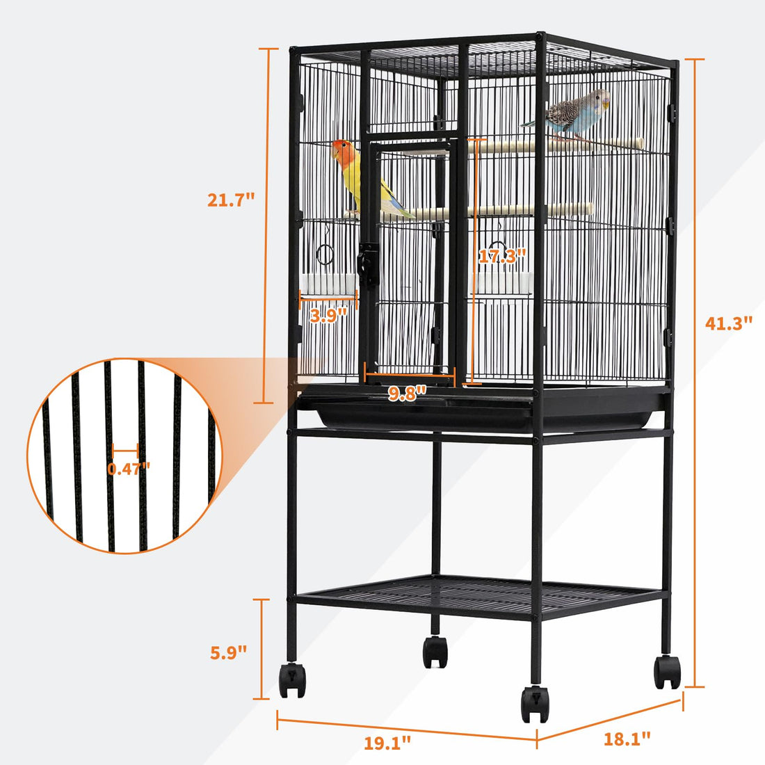 Tucker Murphy Pet – Large Bird Cage with Stand for Parakeets/Parrots/Conures/Lovebirds/Cockatiels