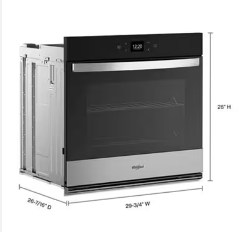 Whirlpool 30" 5.0 Cu. Ft. Smart Single Wall Oven with Air Fry, Fingerprint-Resistant Stainless Steel – WOES5030LZ