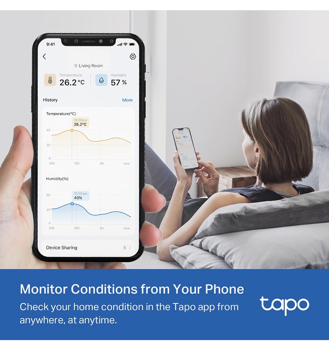 Tapo Smart Temperature and Humidity Sensor, Requires Tapo Hub, T310