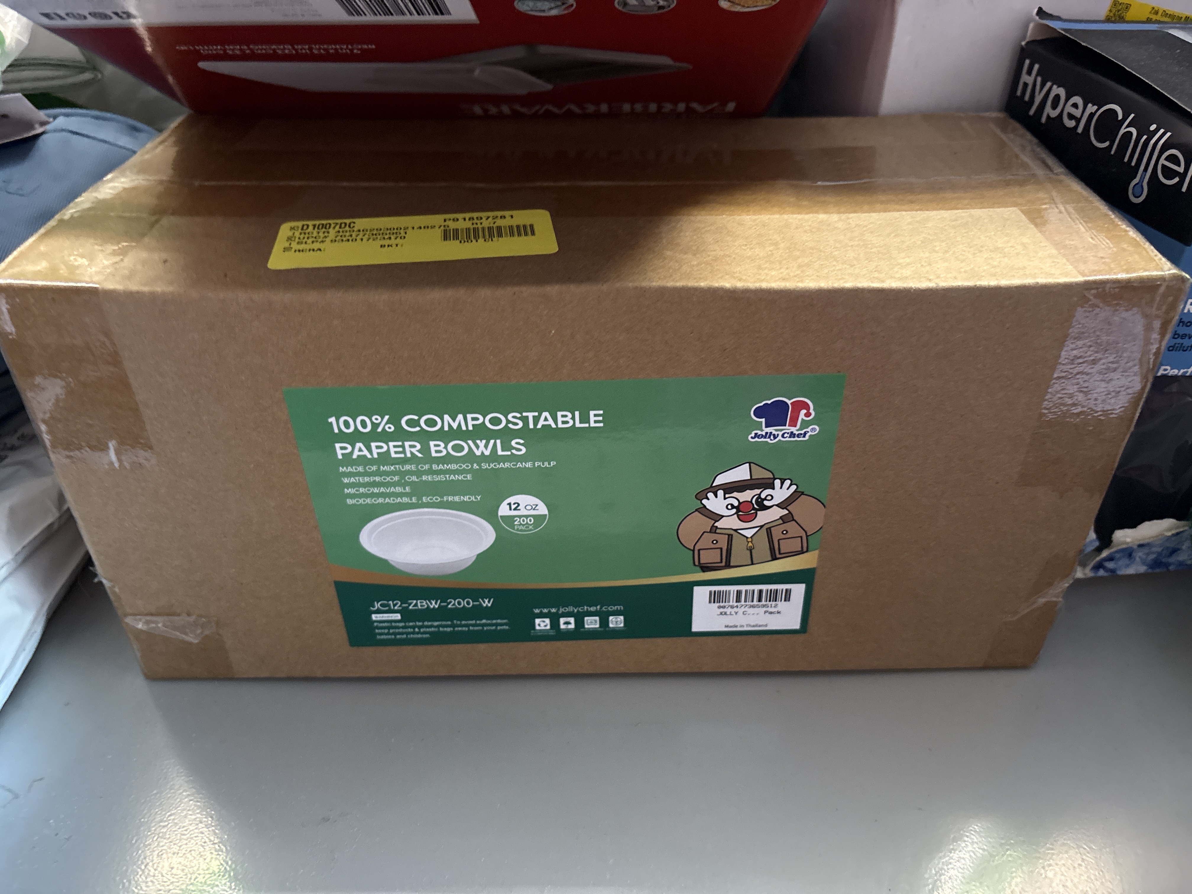 JOLLY CHEF Compostable Disposable Paper Bowls 12 Ounce 200 Count