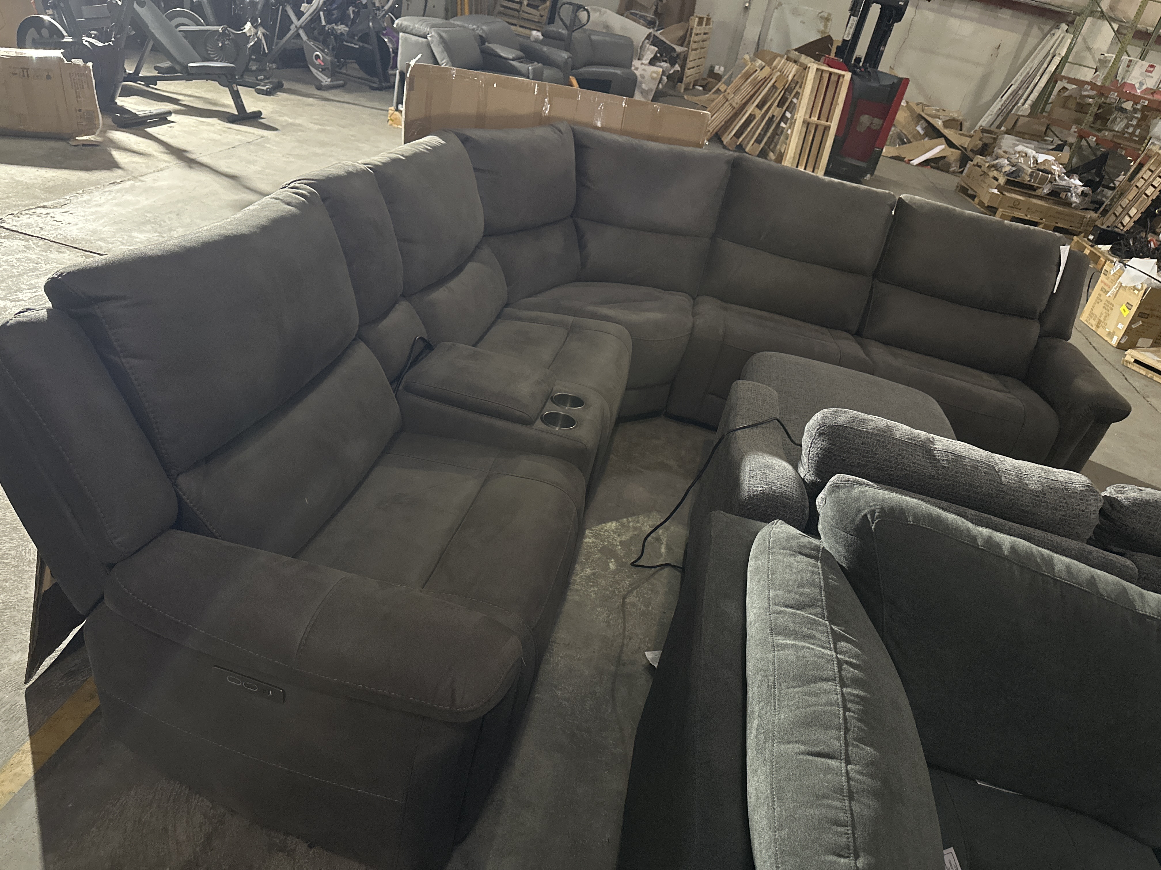 Carlin Fabric Power Reclining Sectional with Power Headrests