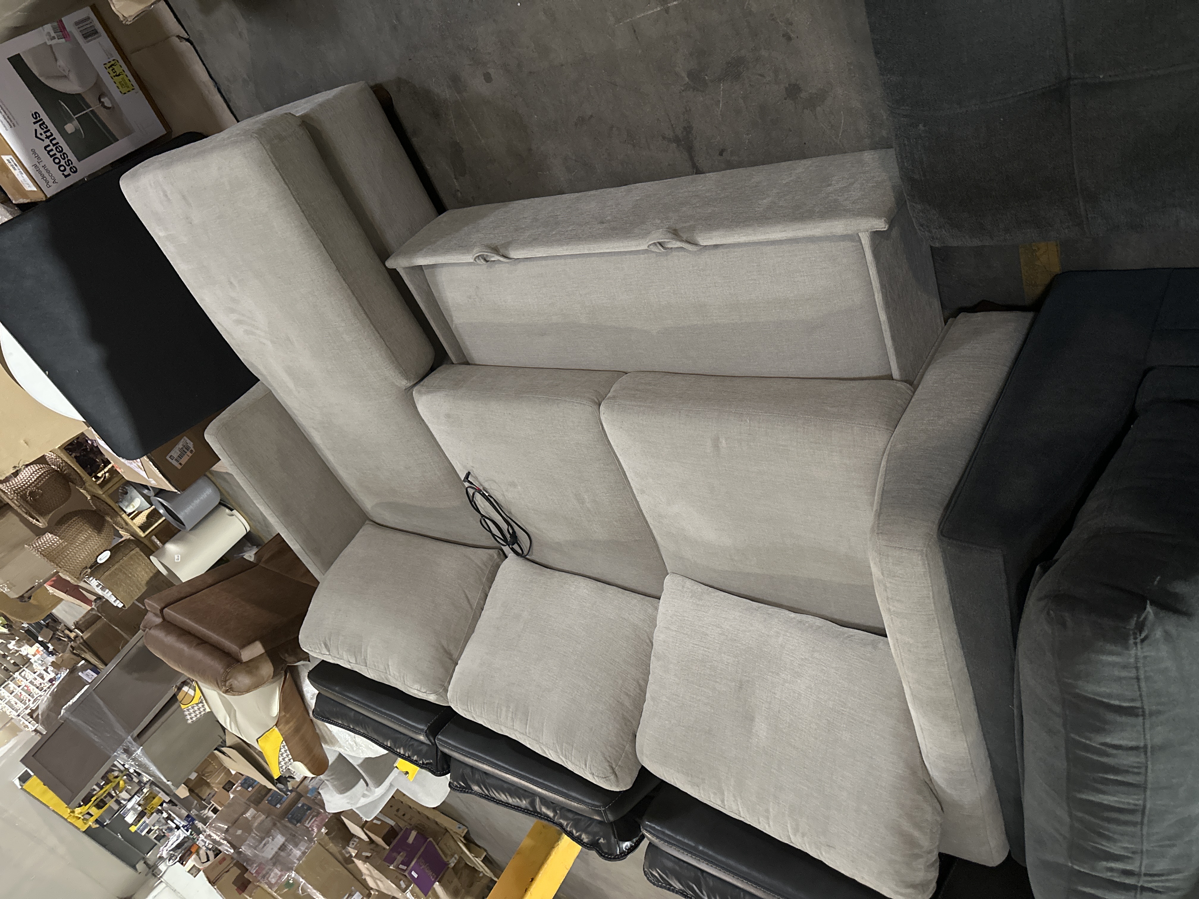 Coddle Luke Fabric Sleeper Sofa with Reversible Chaise and Storage, Beige