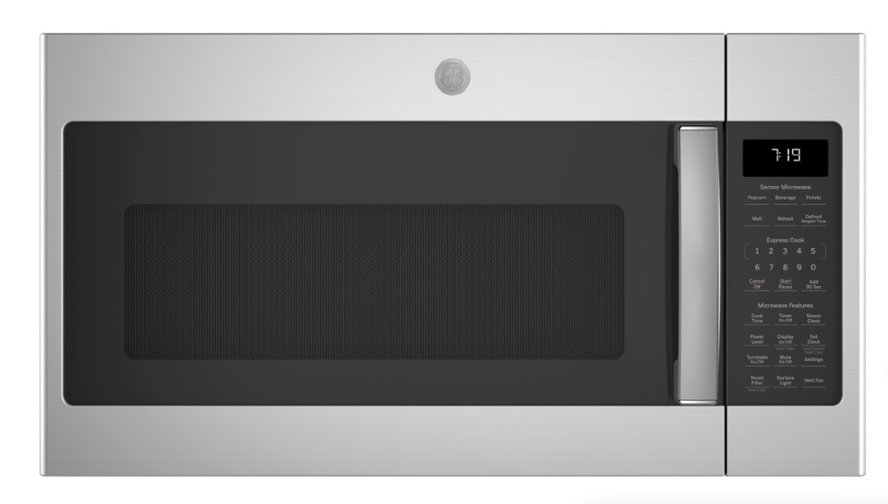 GE 1.9 Cu. Ft. Over-the-Range Sensor Microwave with Recirculating Venting, Stainless Steel – JNM7196SKSS