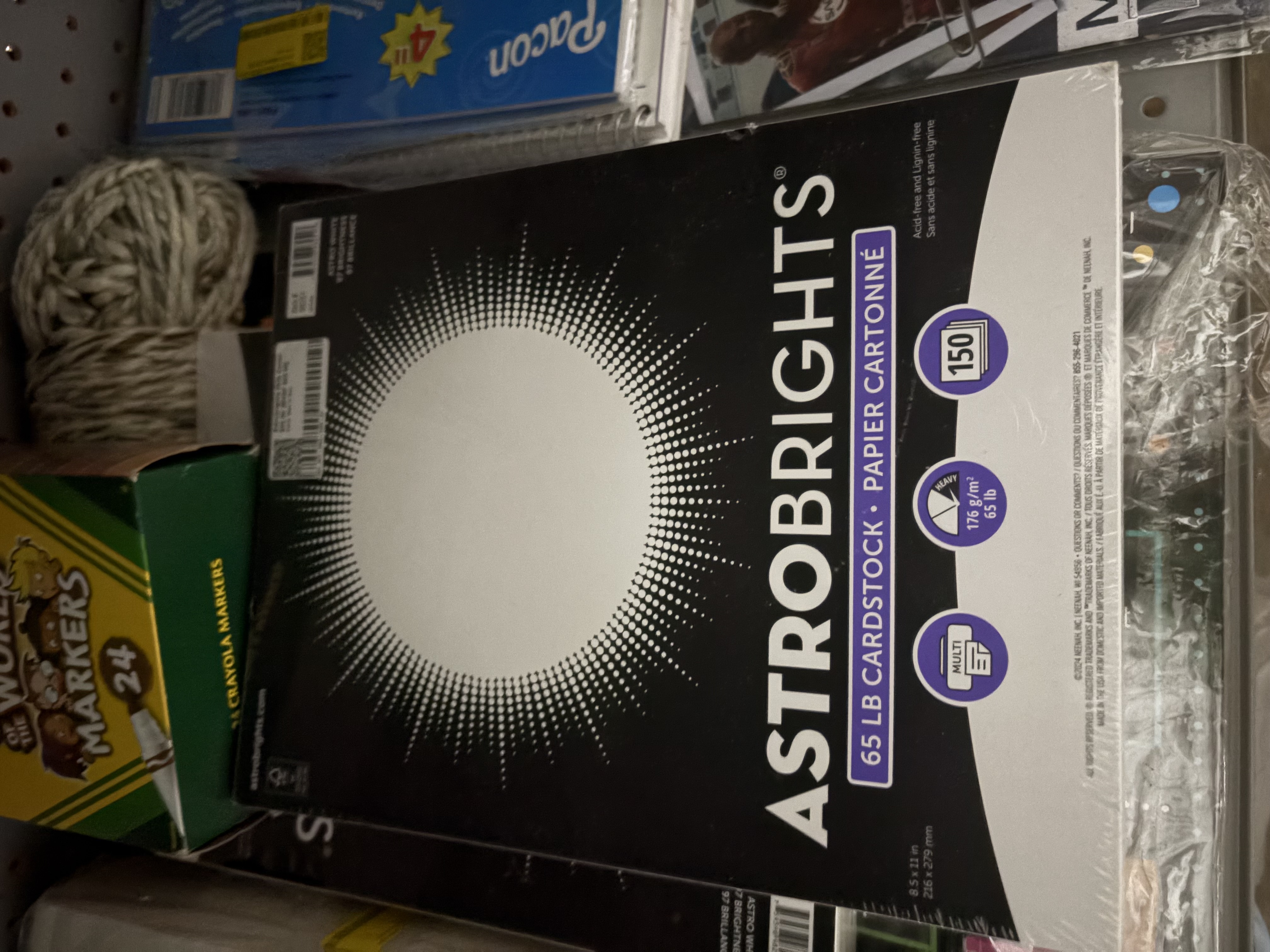 Astrobrights 65lb Cover Paper - 8.5" W X 11" H - Astro White
