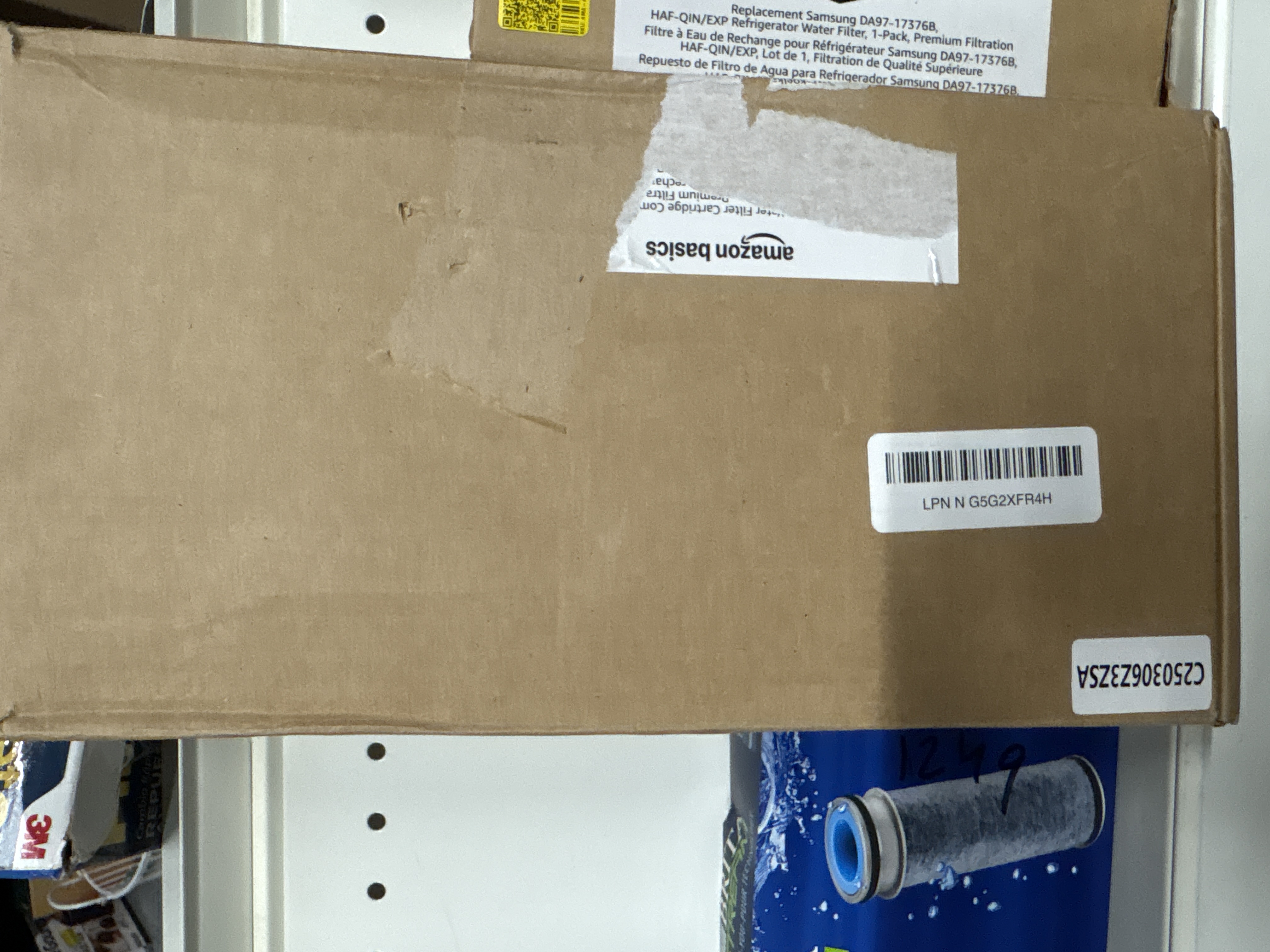 3M AmazonBasics Replacement GE MWF Refrigerator Water Filter Cartridge - Pack Of 3, Premium Filtration