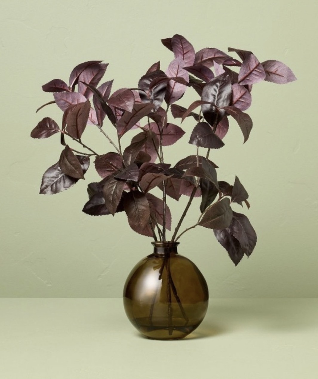 15.5" Black Plum Leaf Artificial Fall Arrangement