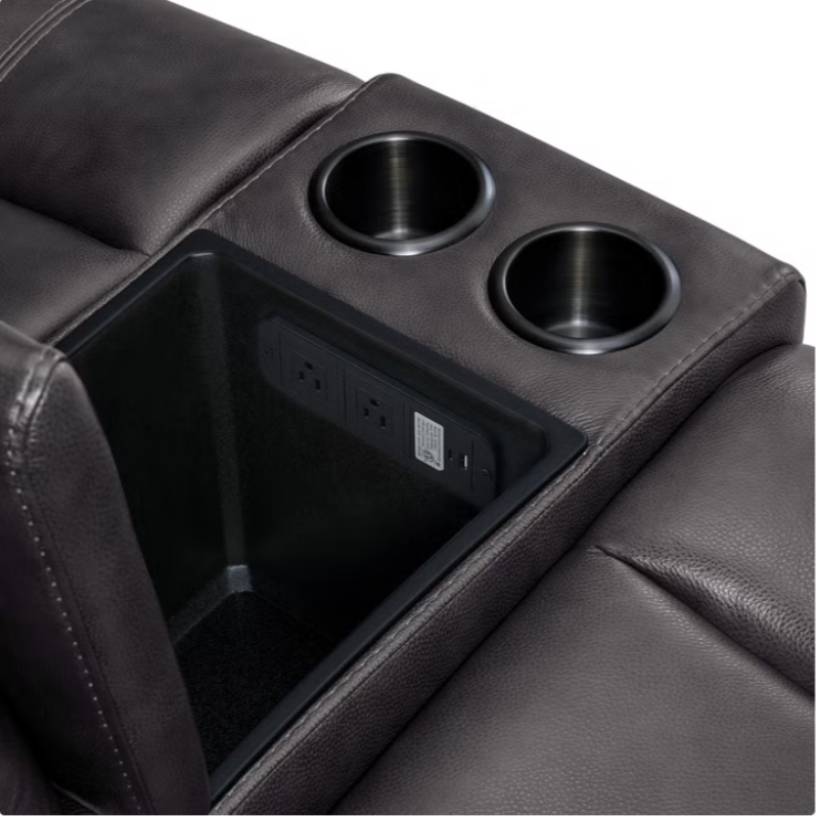 Wylder Leather Power Reclining Sectional with Power Headrests
