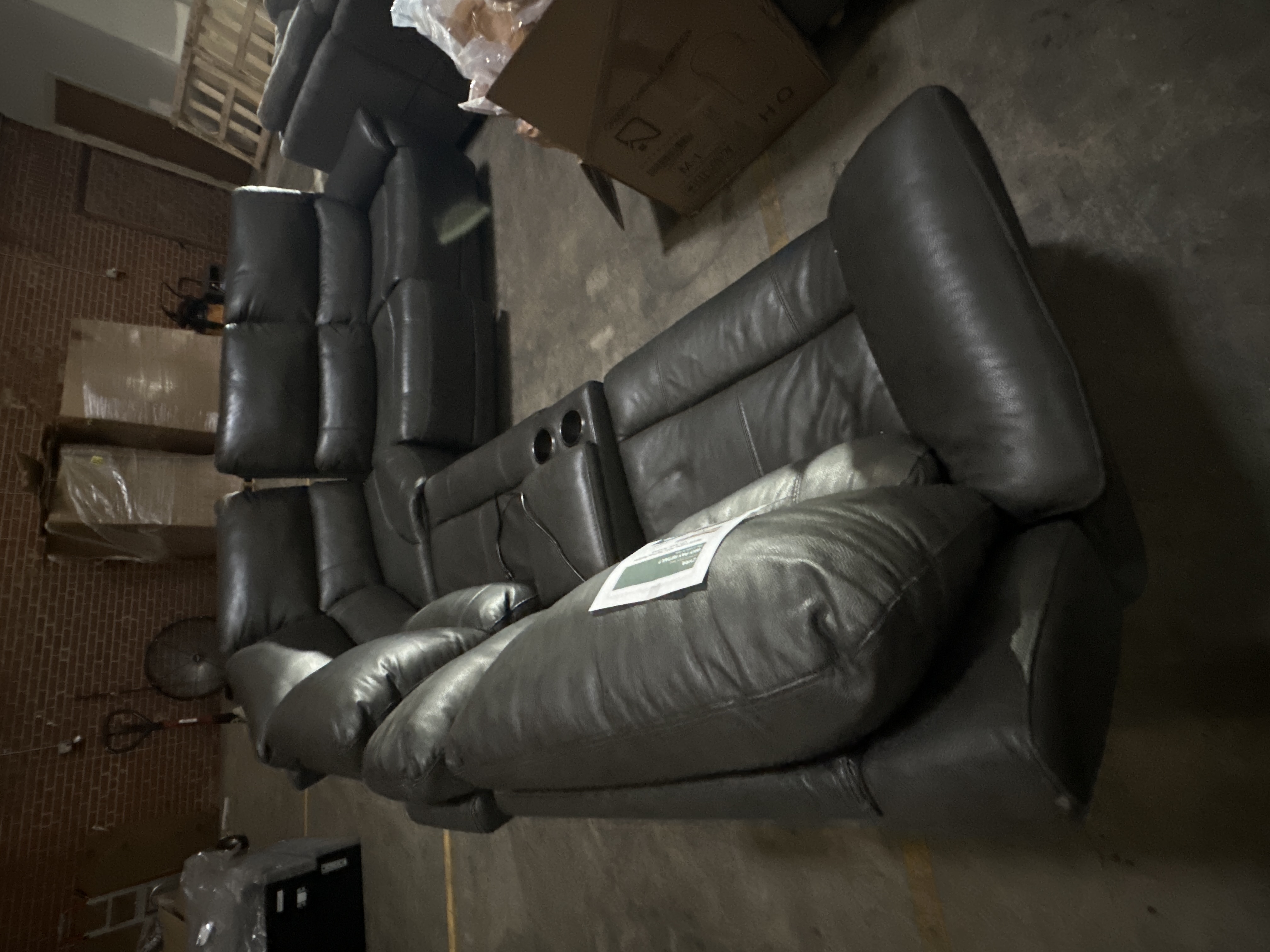 Wylder Leather Power Reclining Sectional with Power Headrests