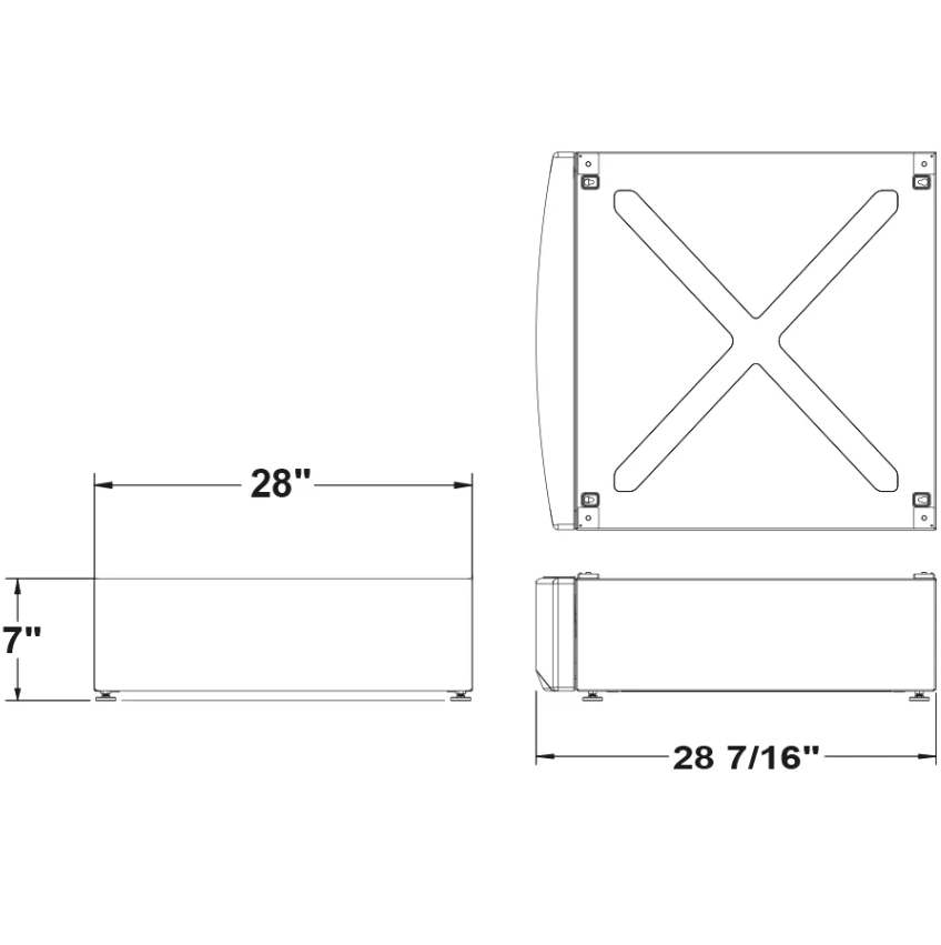 GE 28" Laundry 7" Riser, White – GFR0728SNWW