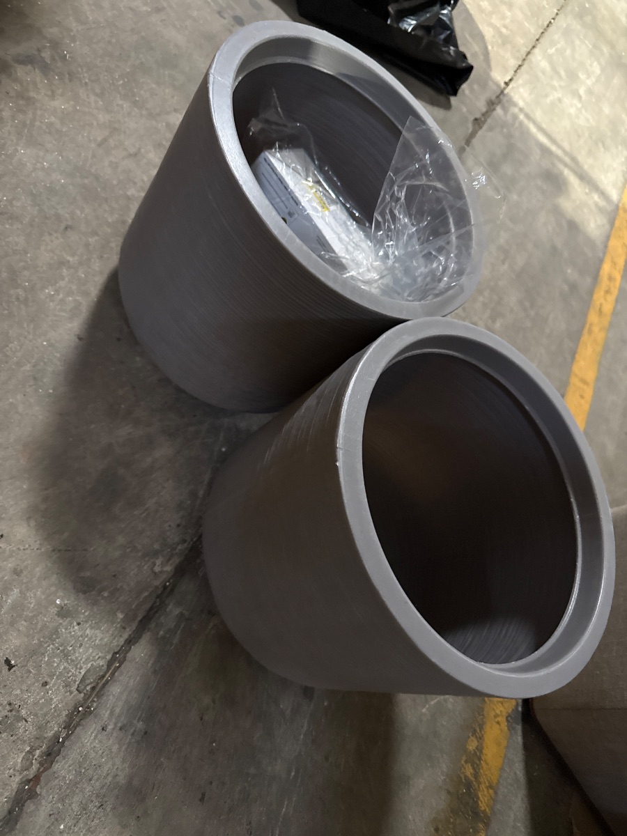 Fluted Outdoor Planter Gray 12"