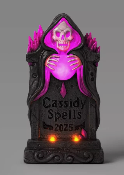 27" Lit Premium Reaper Tombstone Halloween Decorative Prop - Hyde and EEK! Boutique