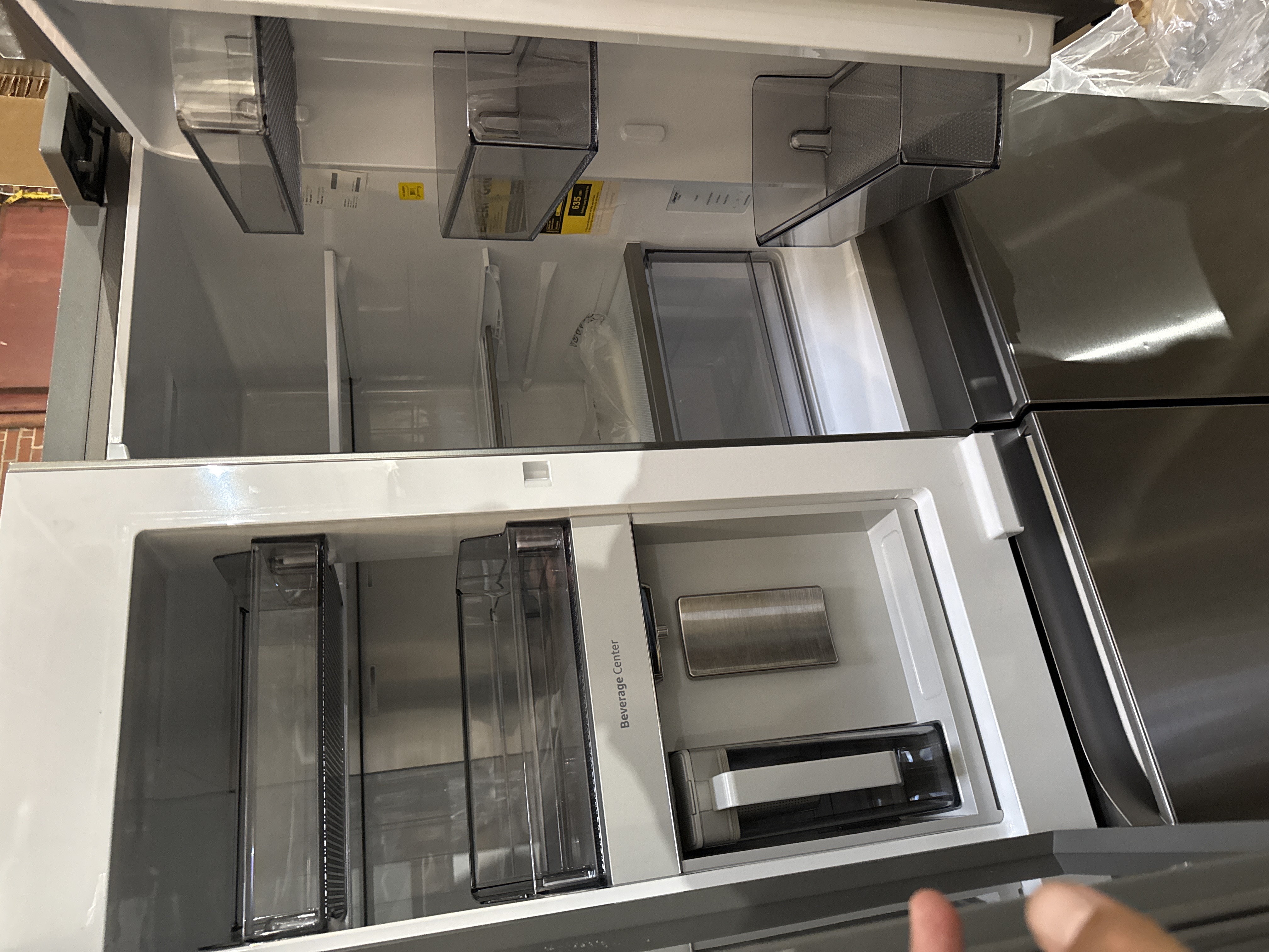 Dacor 36" Counter-Depth French-Door Refrigerator with Reveal Door & Beverage Center, Silver Stainless – DRF36C500SR