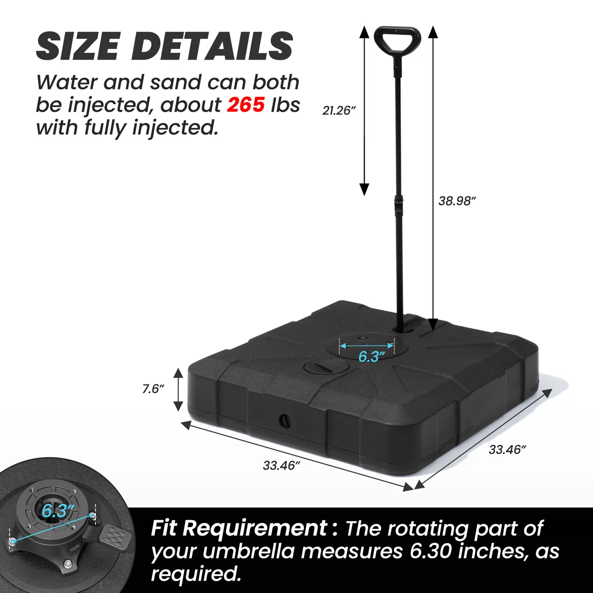 Birkbeck 350 Lb. Cantilever Umbrella Base with 4 Wheelsd that sets may be missing pieces or otherwise incomplete.)