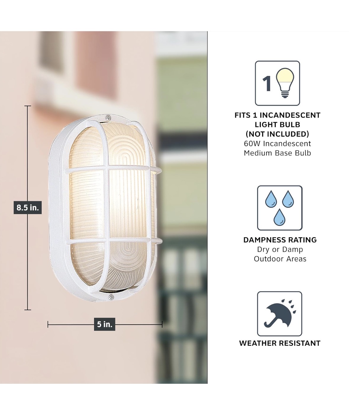 Designers Fountain One Light Bulkhead w/Guard