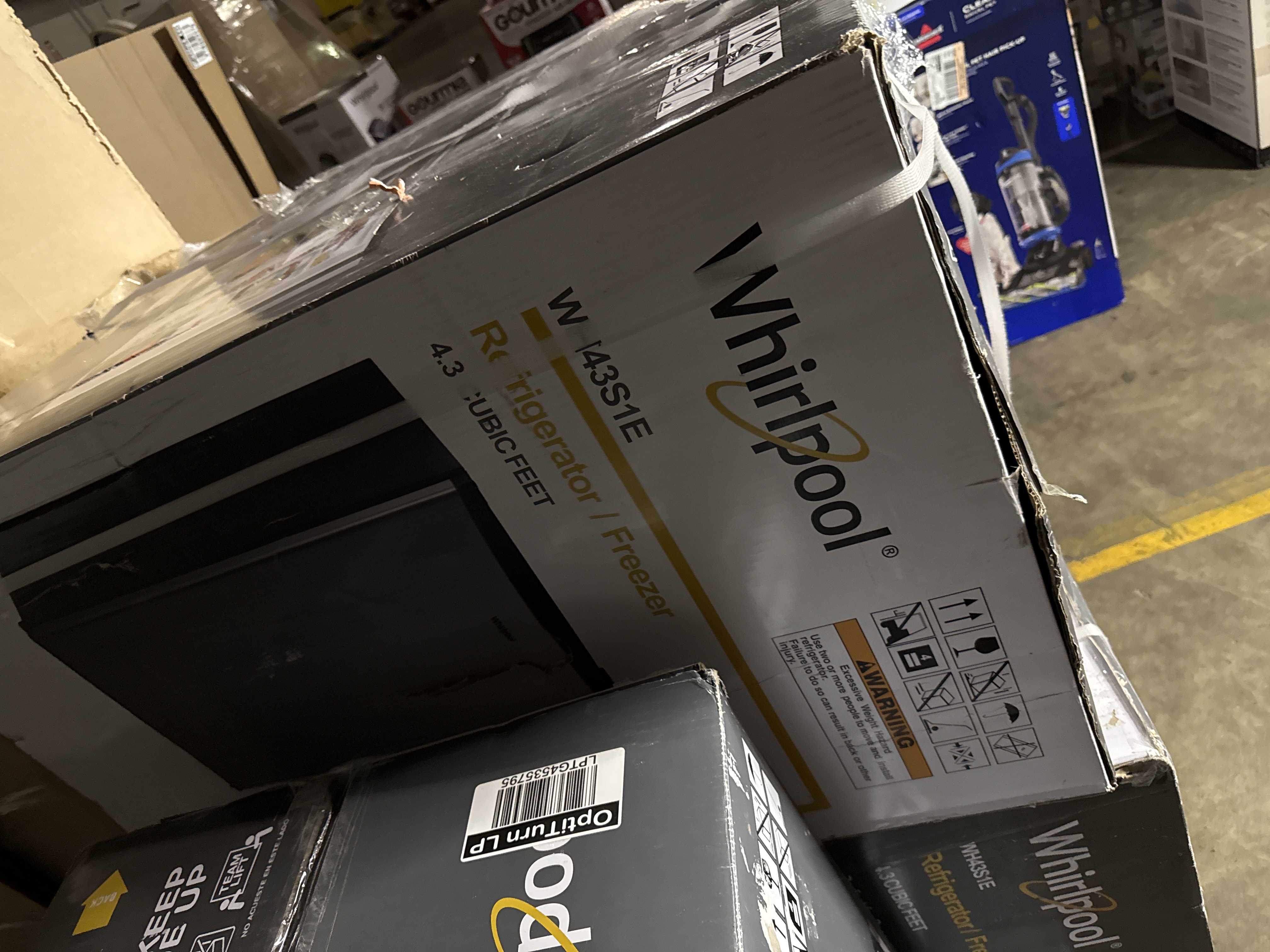 Whirlpool 4.3 cu ft Mini Refrigerator Stainless Steel WH43S1E: Compact Dorm Fridge, Energy Star, Reversible Door, 2 Shelves