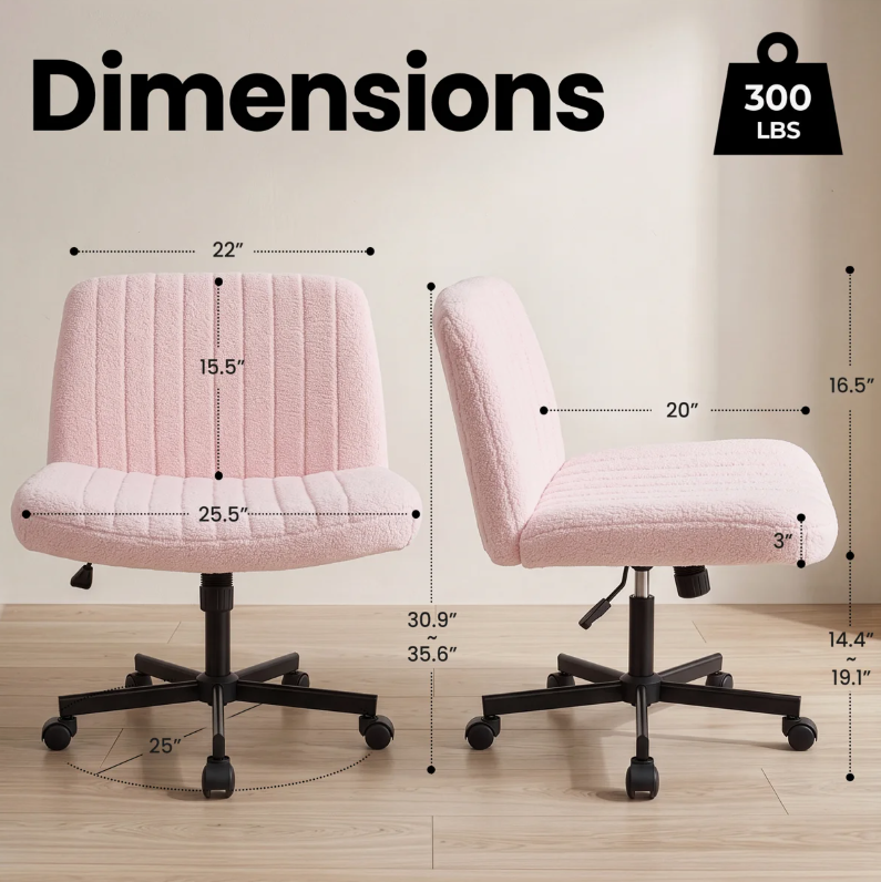 Keyri Criss Cross Office Desk Chair With Wheels