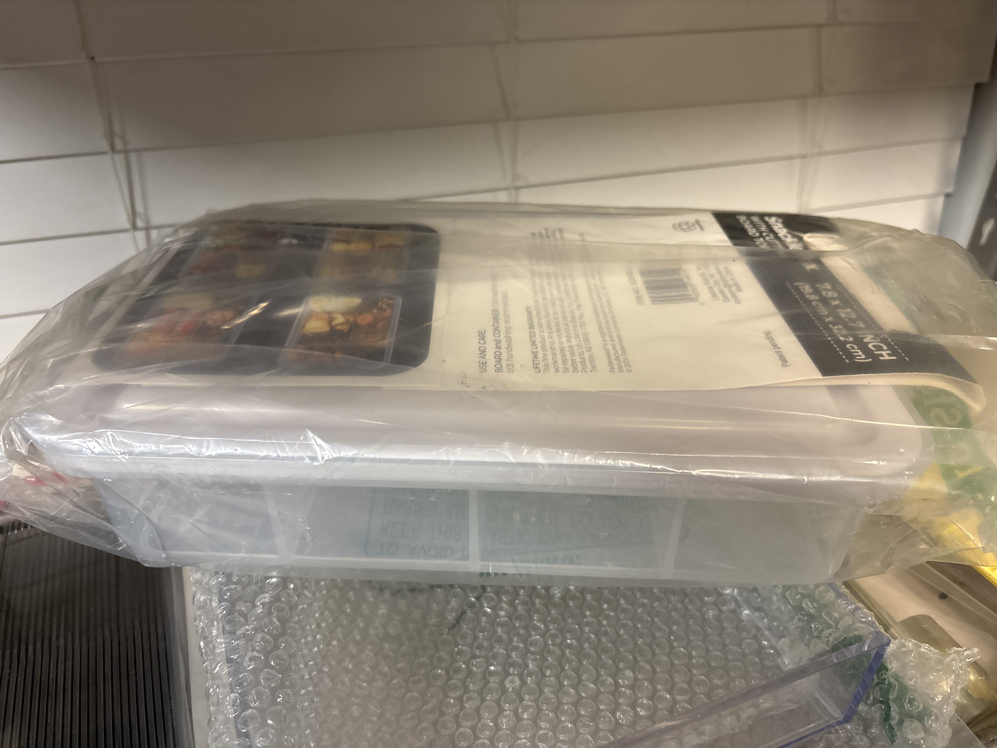 Farberware 7.8"x12.7" Snackle Box: Clear Plastic Food Storage Container With Locking Lid, Dishwasher-Safe, 170 Volume Capacity