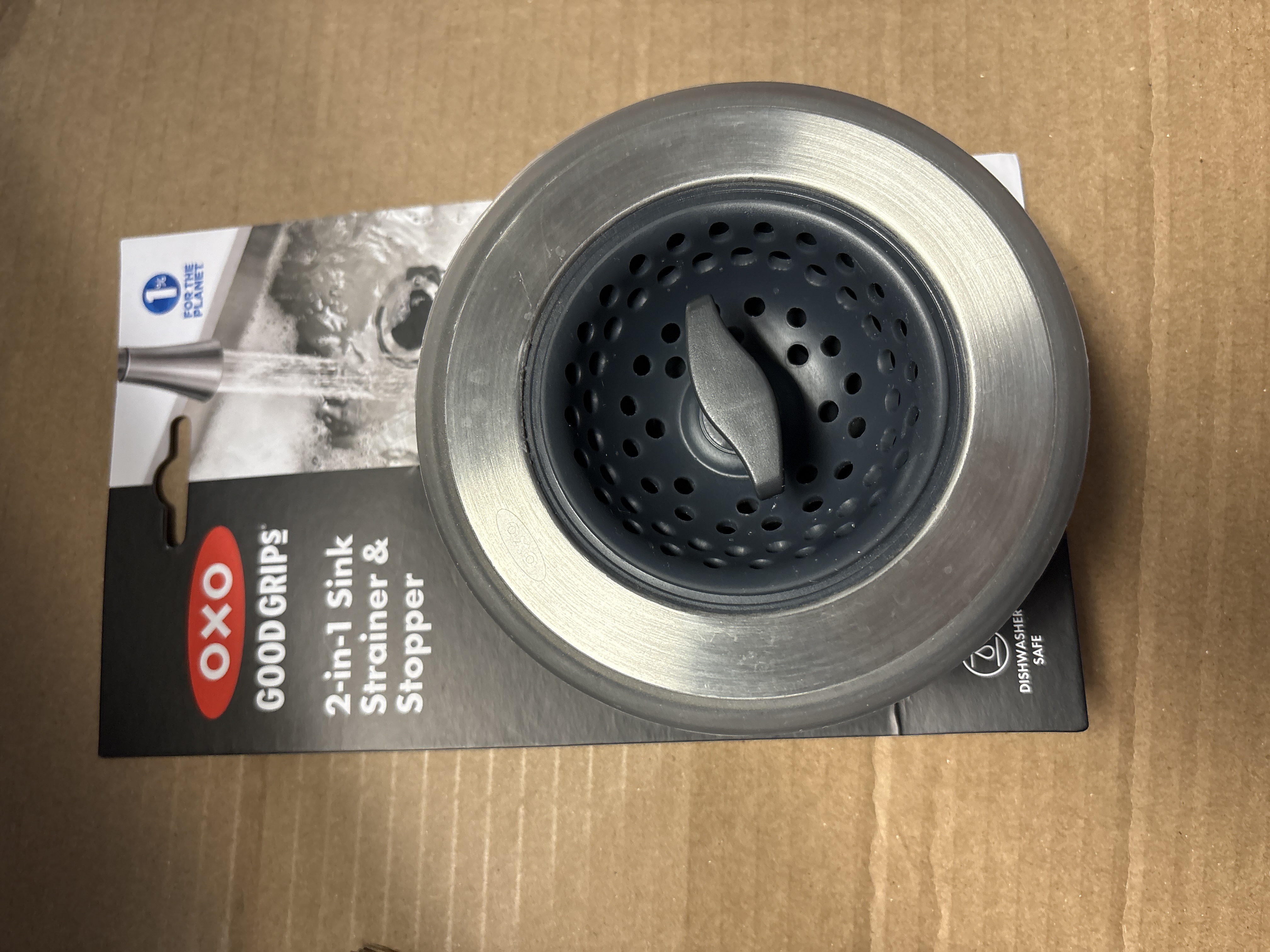 OXO Good Grips 2-in-1 Sink Strainer & Stopper - Silicone & Stainless Steel