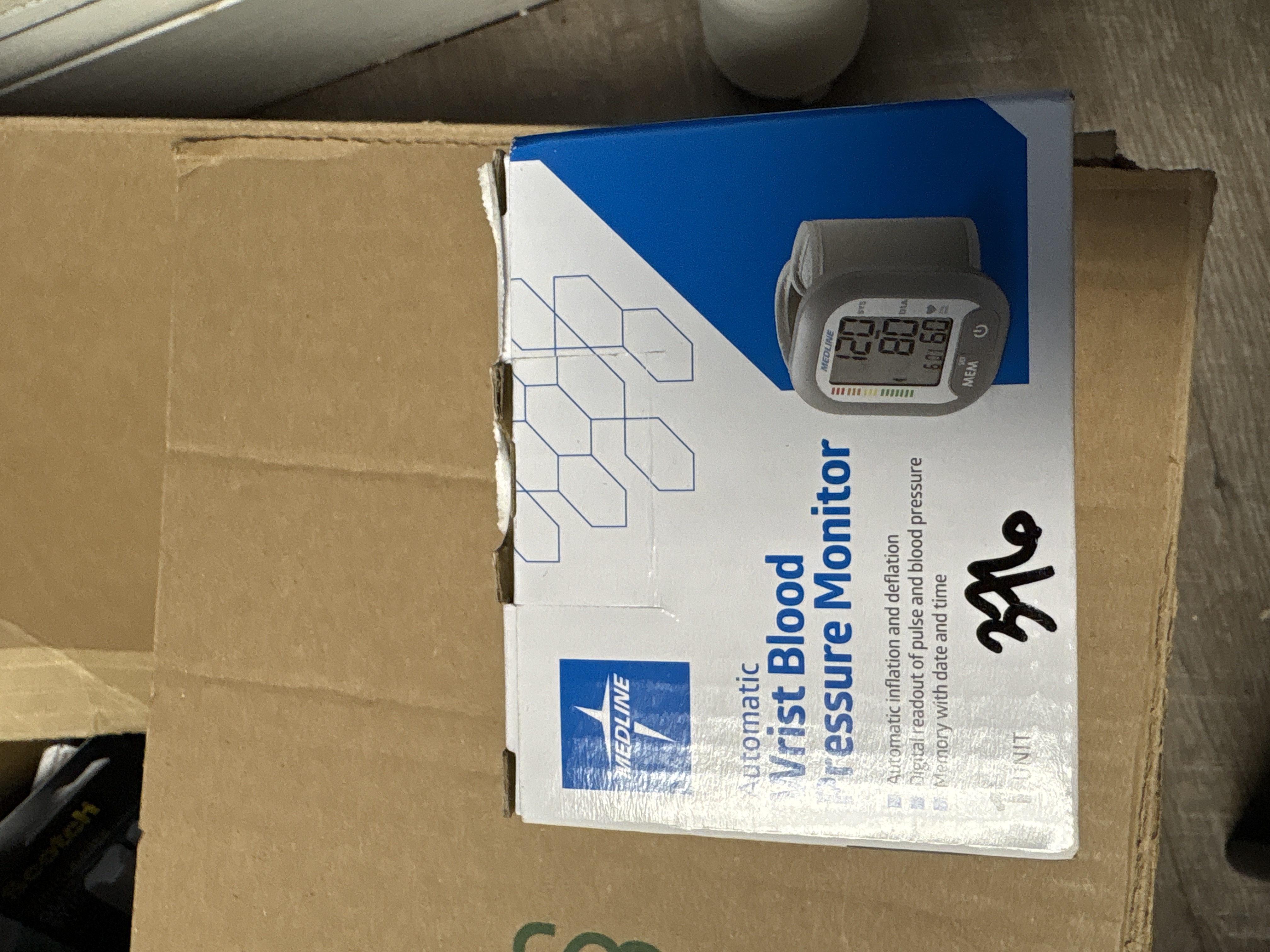Medline Automatic Wrist Blood Pressure Monitoring Unit LARGE LCD