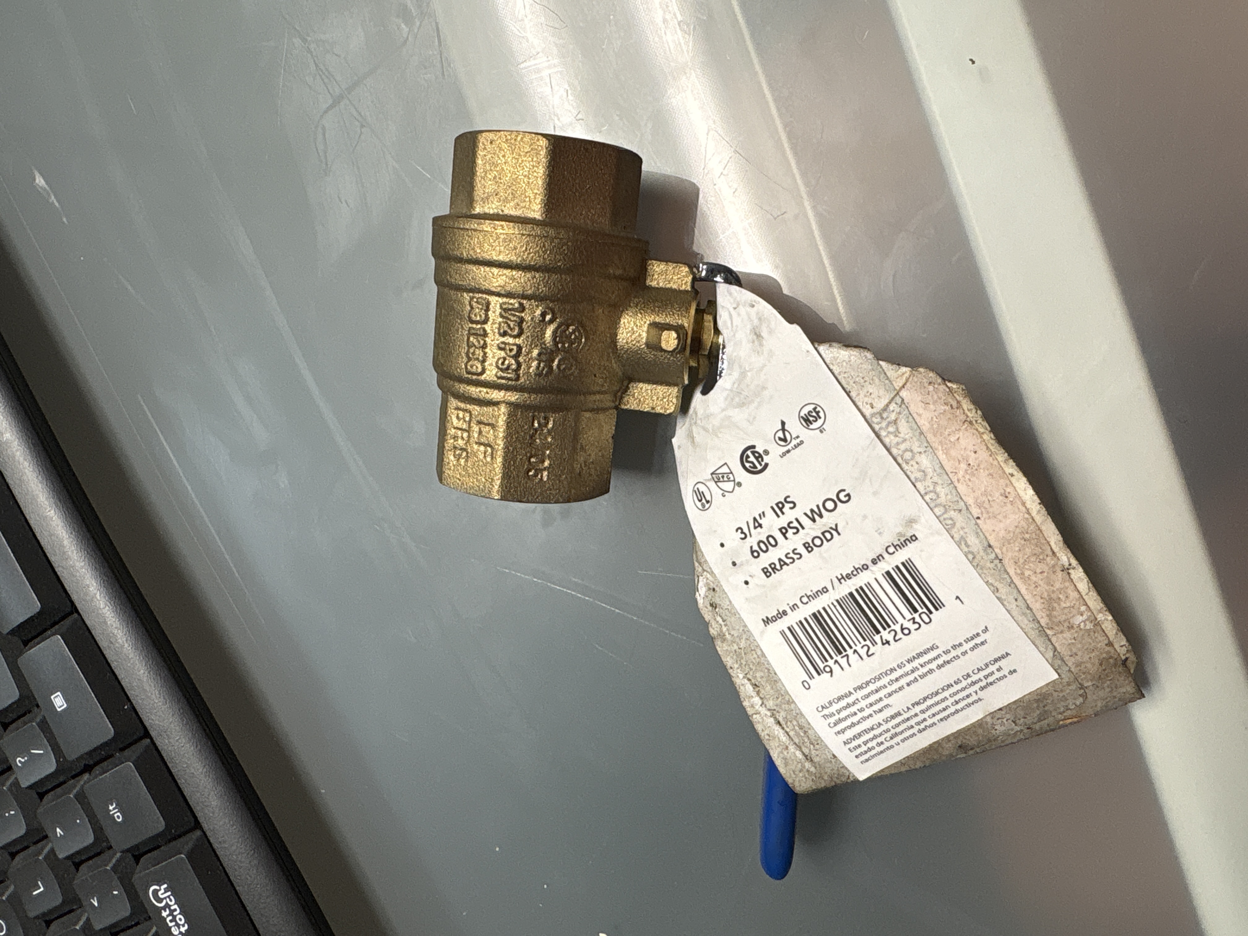 Eastman 20047LF Heavy-Duty Full Port Ball Valve 3/4 Inch IPS Brass