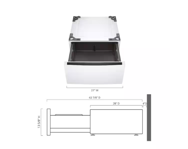 LG 27" Laundry Pedestal Storage Drawer, White – WDP6W