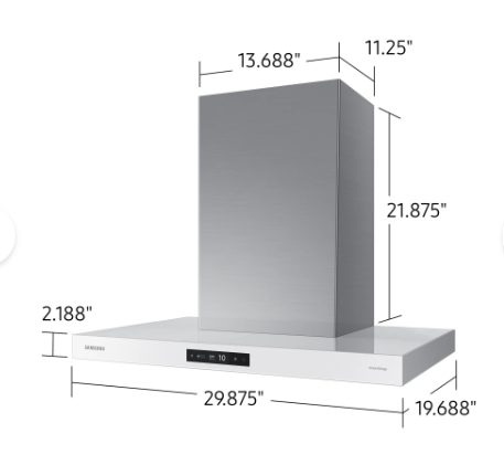 Samsung 30" Bespoke Wall-Mount Range Hood, Gray – NK30CB700WC