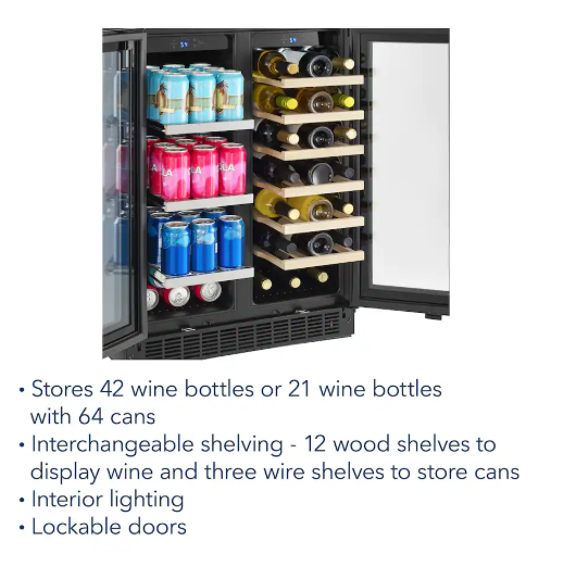 Insignia Dual-Zone Wine & Beverage Cooler, Stainless Steel – NS-BC2ZSS1