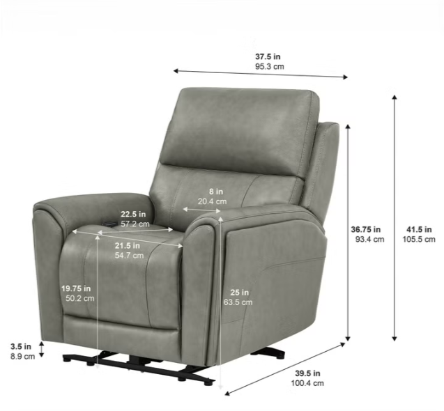 Barcalounger Hollis Leather Zero Gravity Power Recliner with Power Headrest