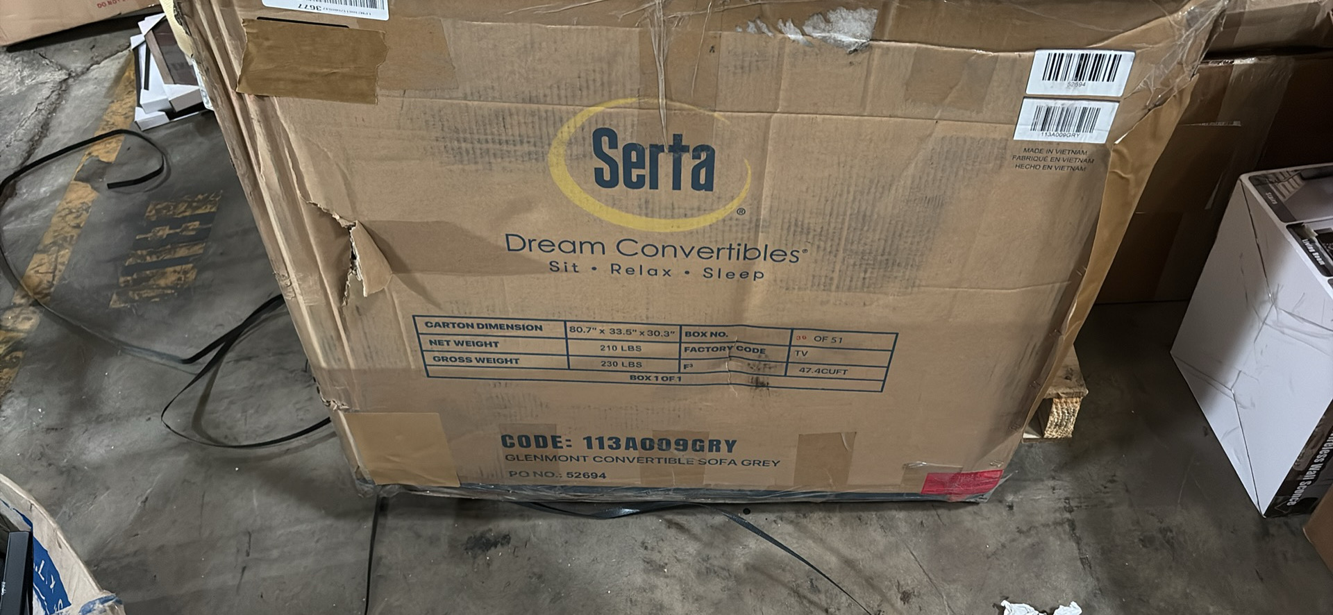 Serta Gabi 90.2" Upholstered Queen Size Convertible Sleeper Sofa