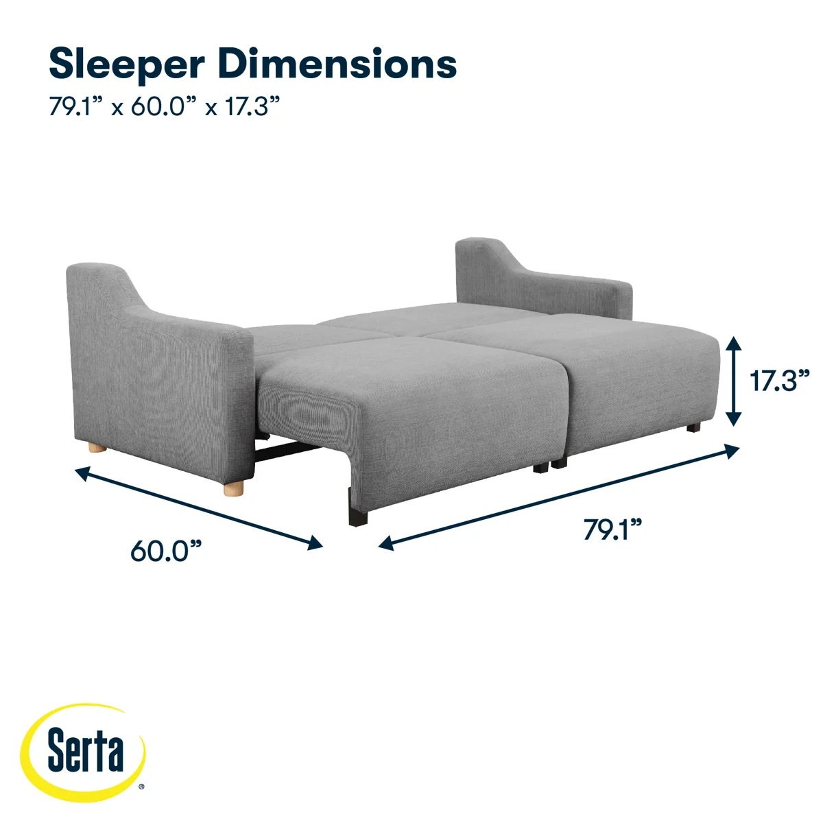 Serta Gabi 90.2" Upholstered Queen Size Convertible Sleeper Sofa