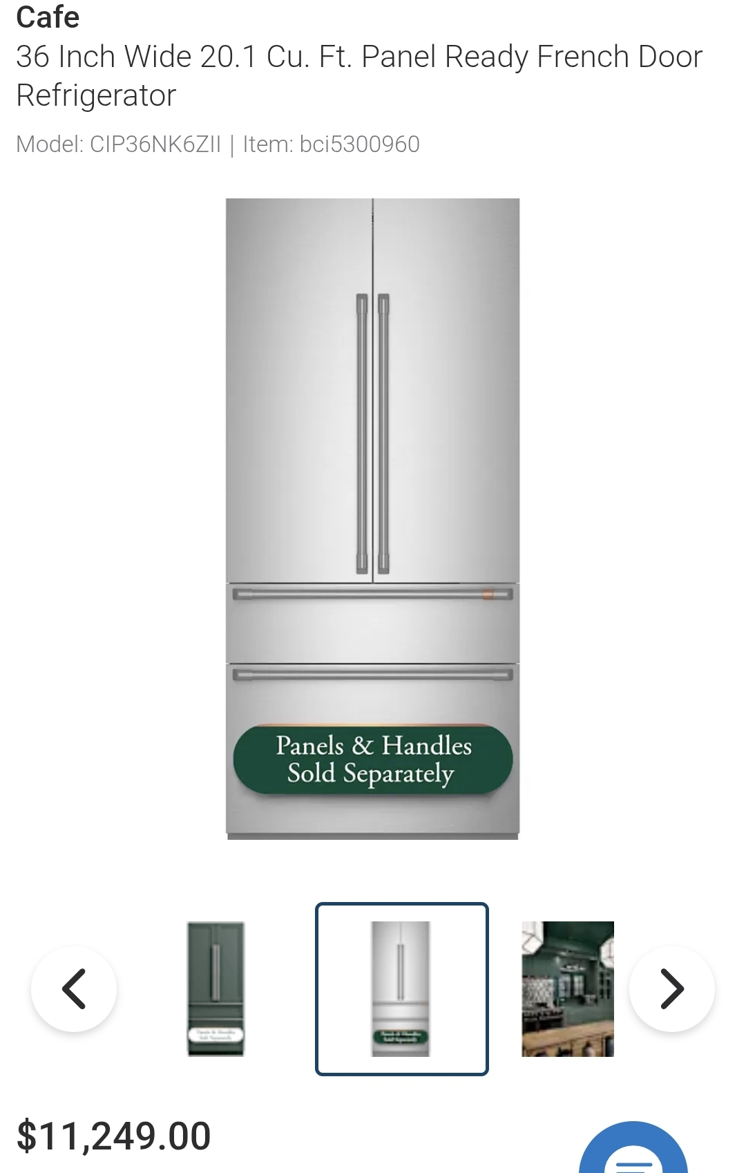 Monogram 36" Fully Integrated French-Door Refrigerator, Custom Panel Ready – ZIP364IPVII