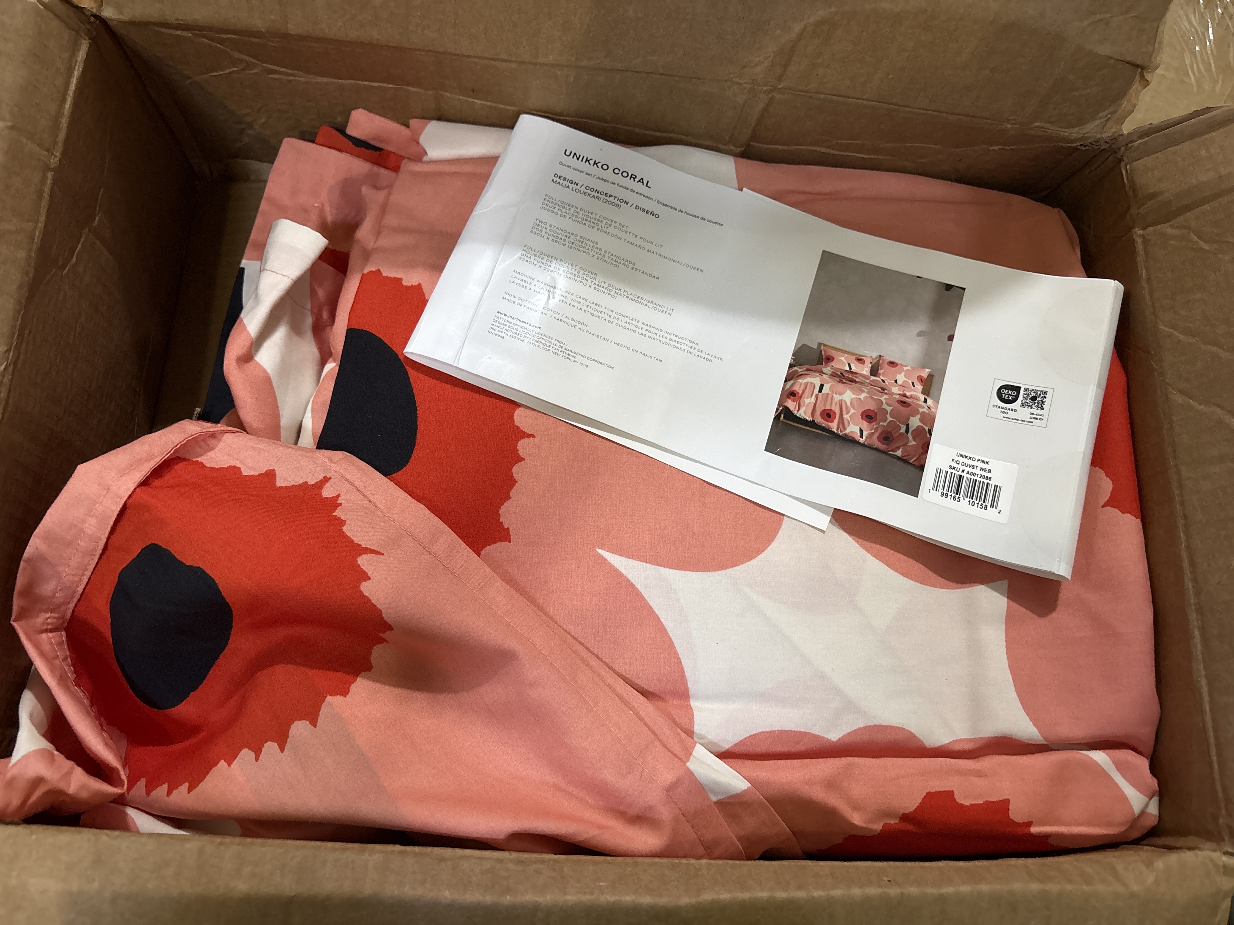 Marimekko Unikko Cotton Red Duvet Cover Set