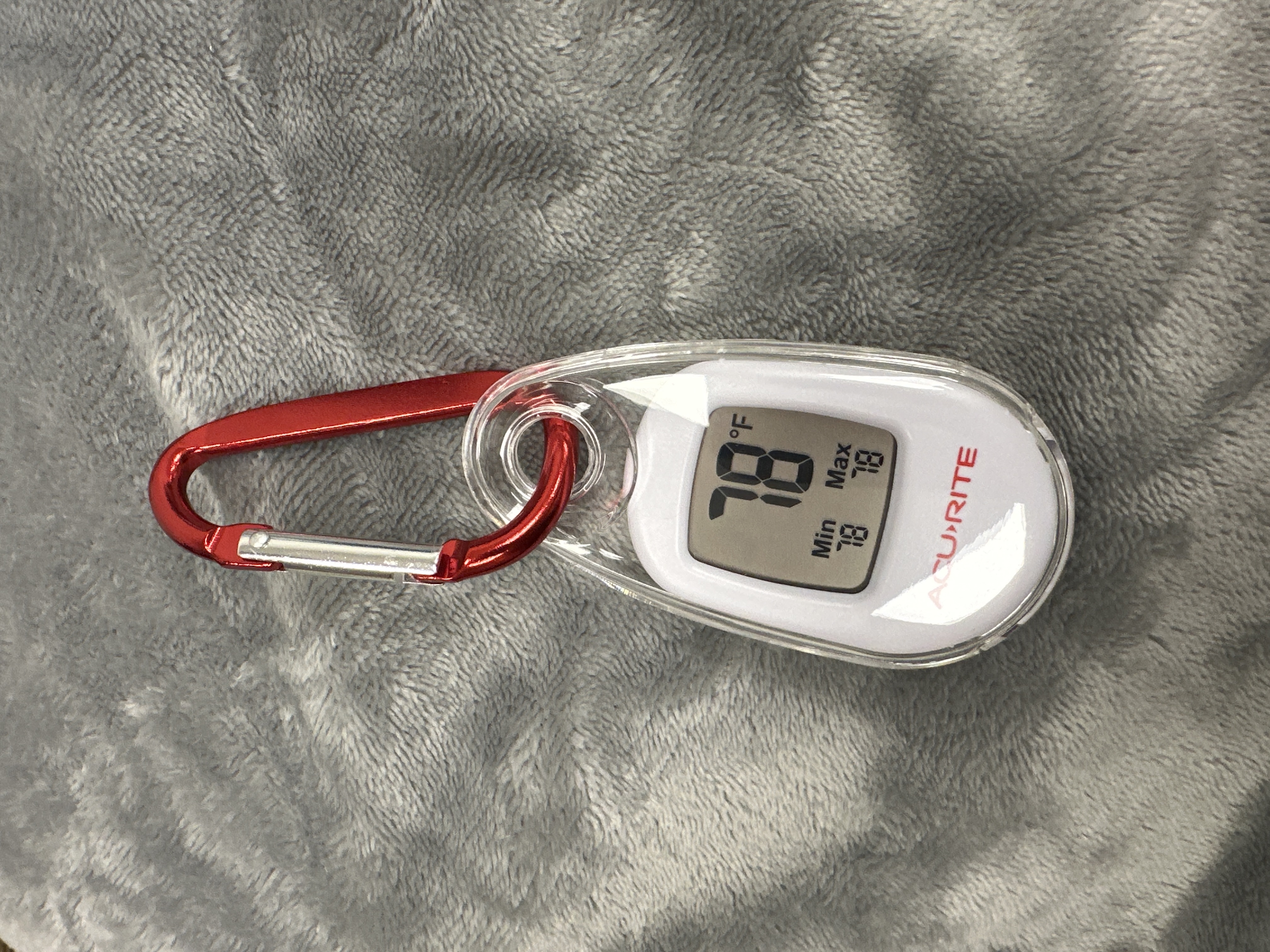 AcuRite Portable Digital Thermometer For Indoor Or Outdoor Temperature With Carabiner Clip (00333)