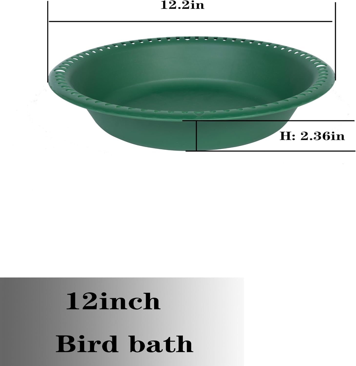 OVZILKI Bird Bath for Outside Heavy Duty, 12 inch Hanging BirdBath Bowl Only with Rust-Proof Chains, Hanging Bird Feeder for Outdoors Water Tray or Bird Seed for Garden Backyard Decor (Green 1 Pack)