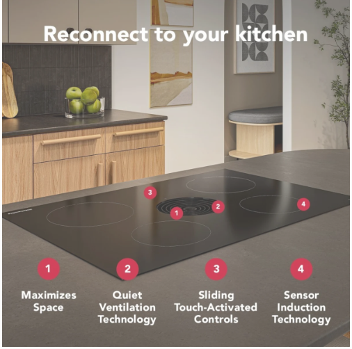 KitchenAid 30" NextGen Induction Downdraft Cooktop with 4 Cooking Zones, Black – KCID930SBL