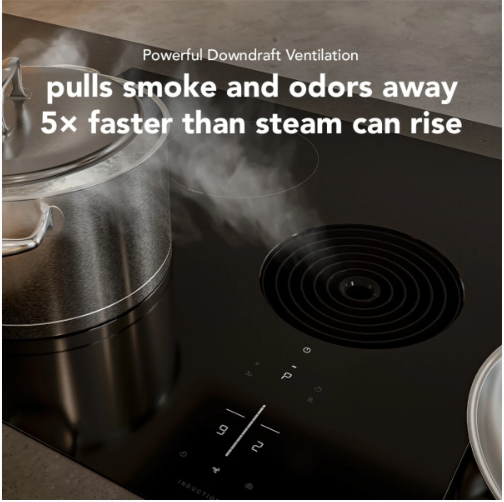 KitchenAid 30" NextGen Induction Downdraft Cooktop with 4 Cooking Zones, Black – KCID930SBL