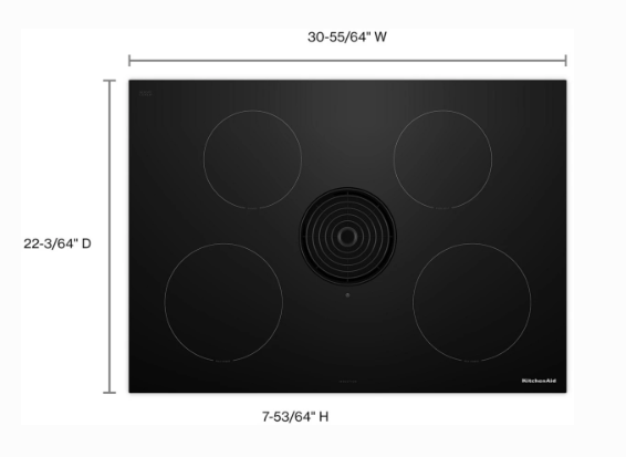 KitchenAid 30" NextGen Induction Downdraft Cooktop with 4 Cooking Zones, Black – KCID930SBL