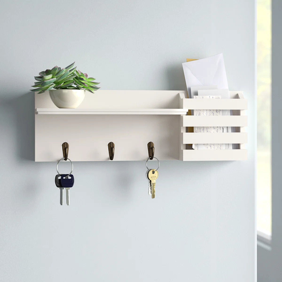 The Twillery Co. Speight Wall Mail Organizer with Key Hooks