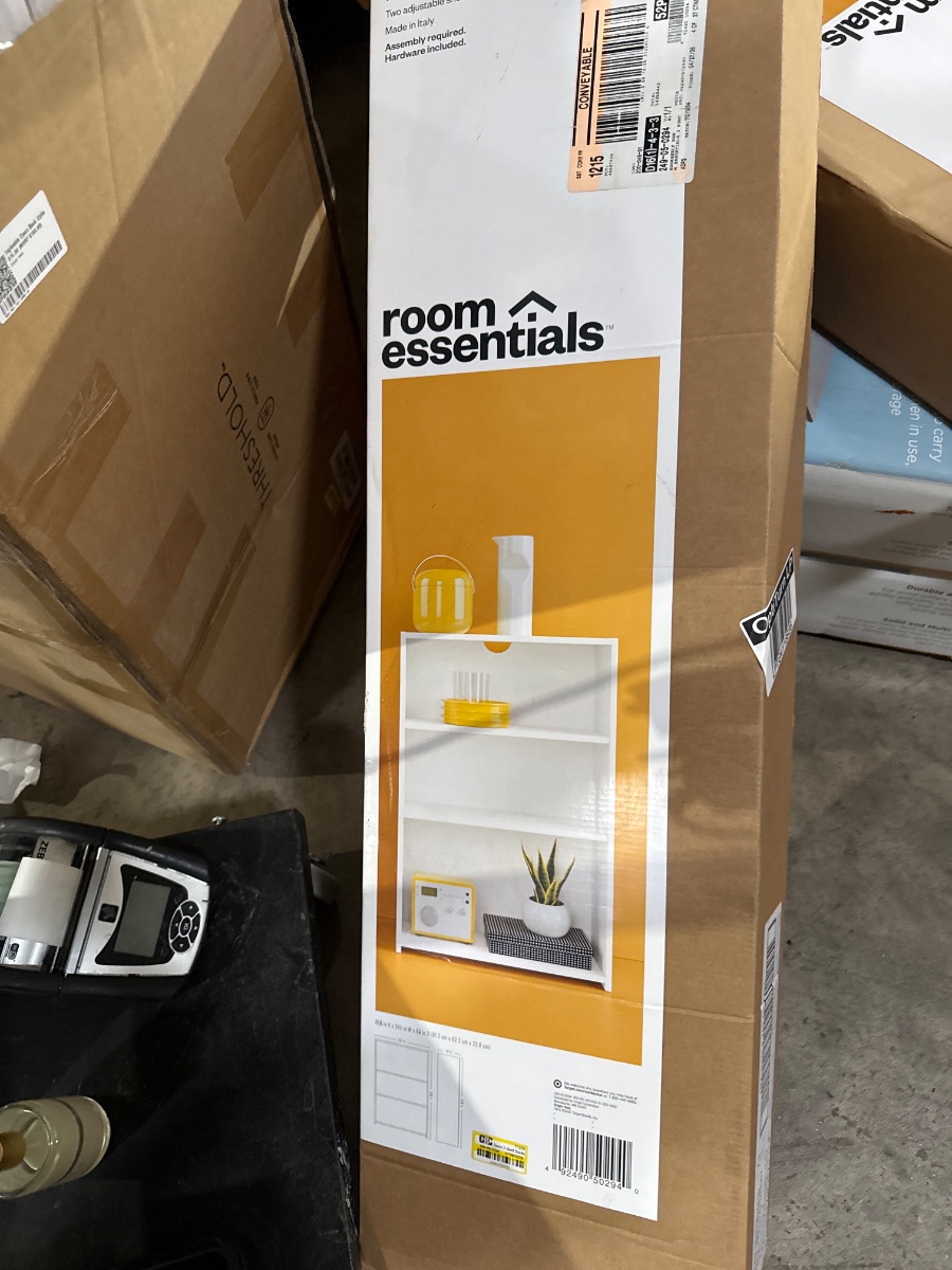 3 Shelf Dorm Bookcase White