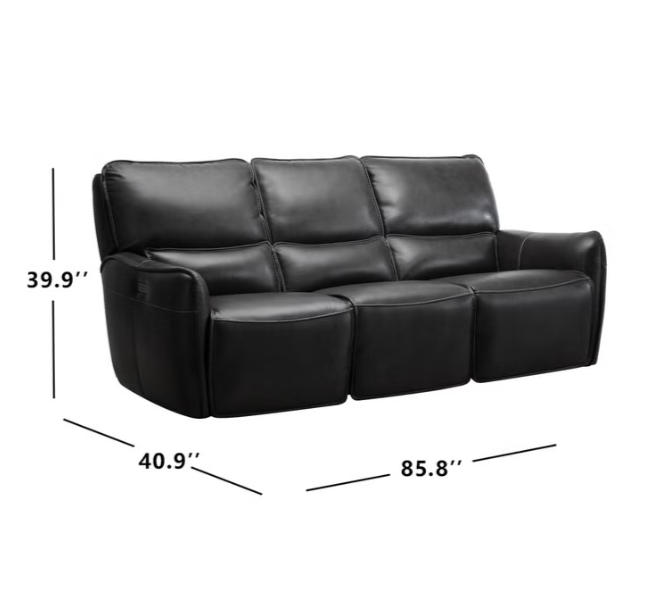 Wayton Leather Power Reclining Sofa with Power Headrest