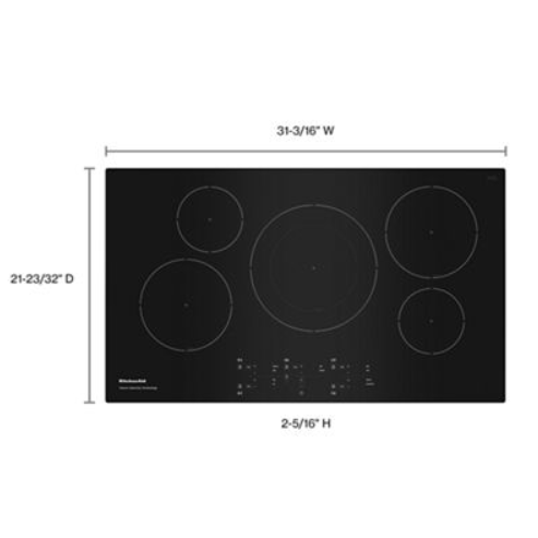KitchenAid 36" 5-Element Sensor Induction Cooktop, Black – KCIG556JBL
