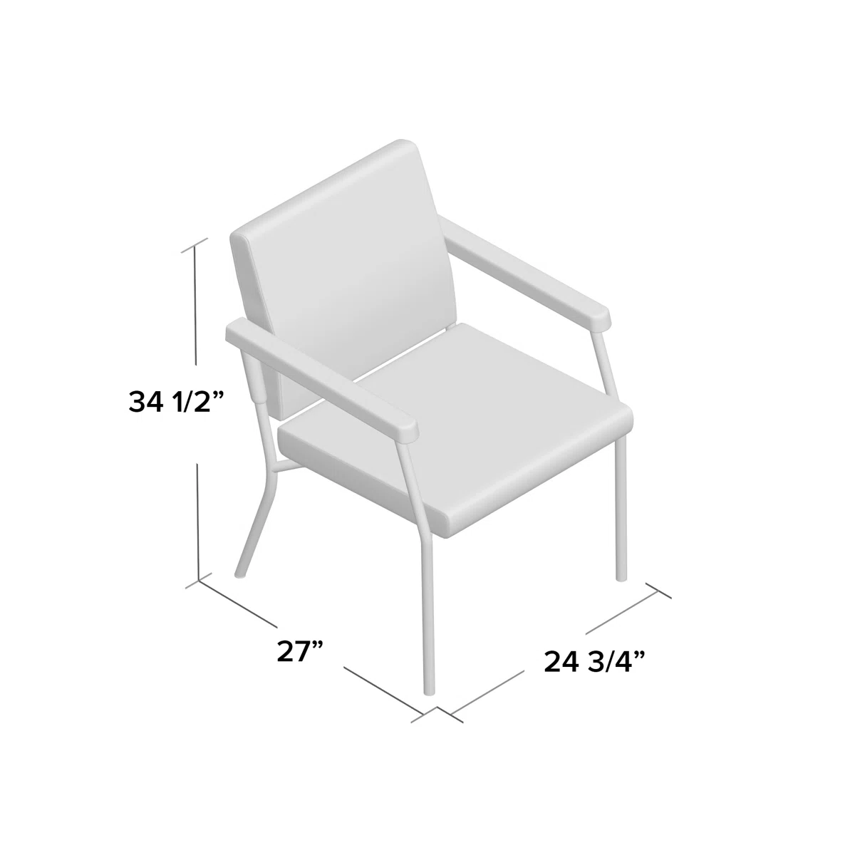 Pavi Vinyl Seat Waiting Room Chair with Metal Frame