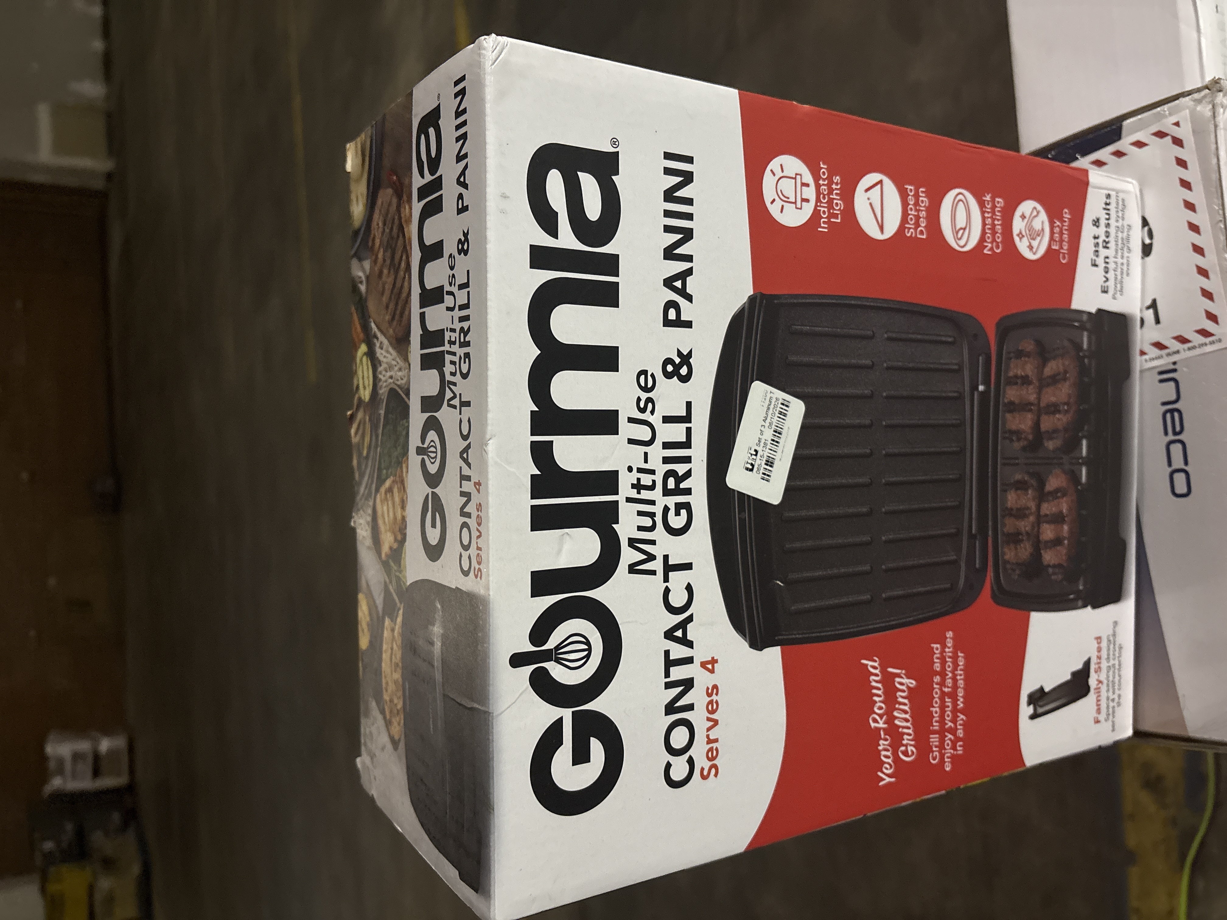 Gourmia 13.1" 4-Slice Health Griddle Black/Stainless Steel Finish