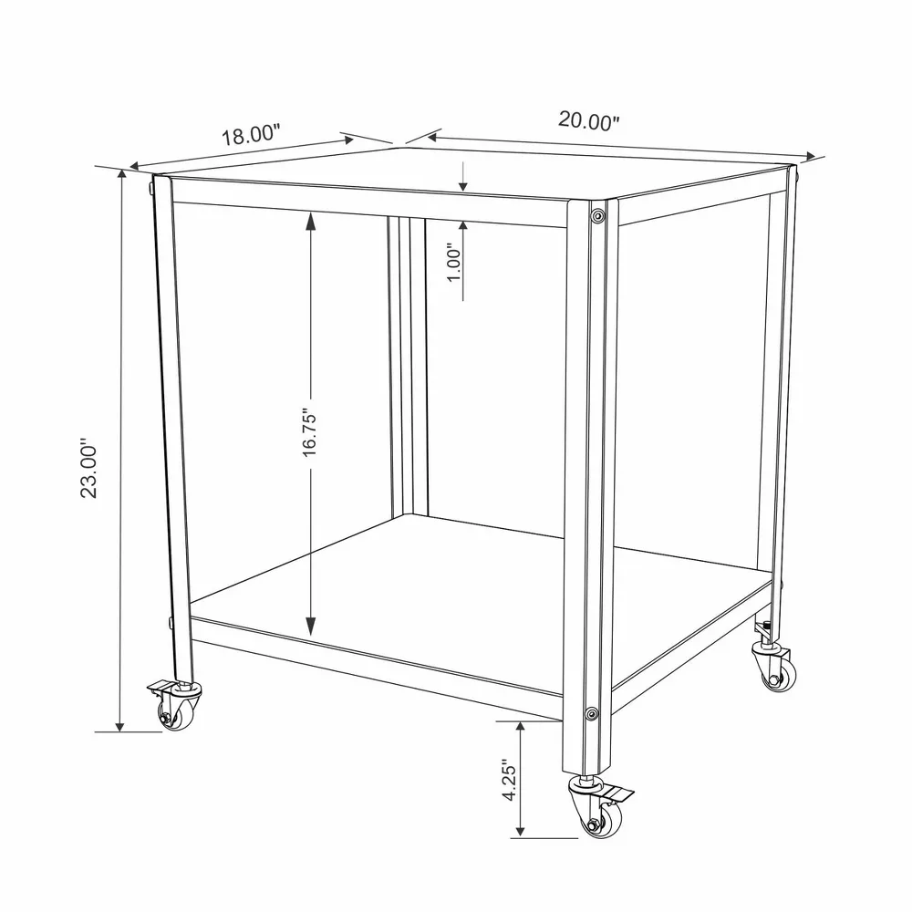 Metal Accent Rolling Side Table Chalk White