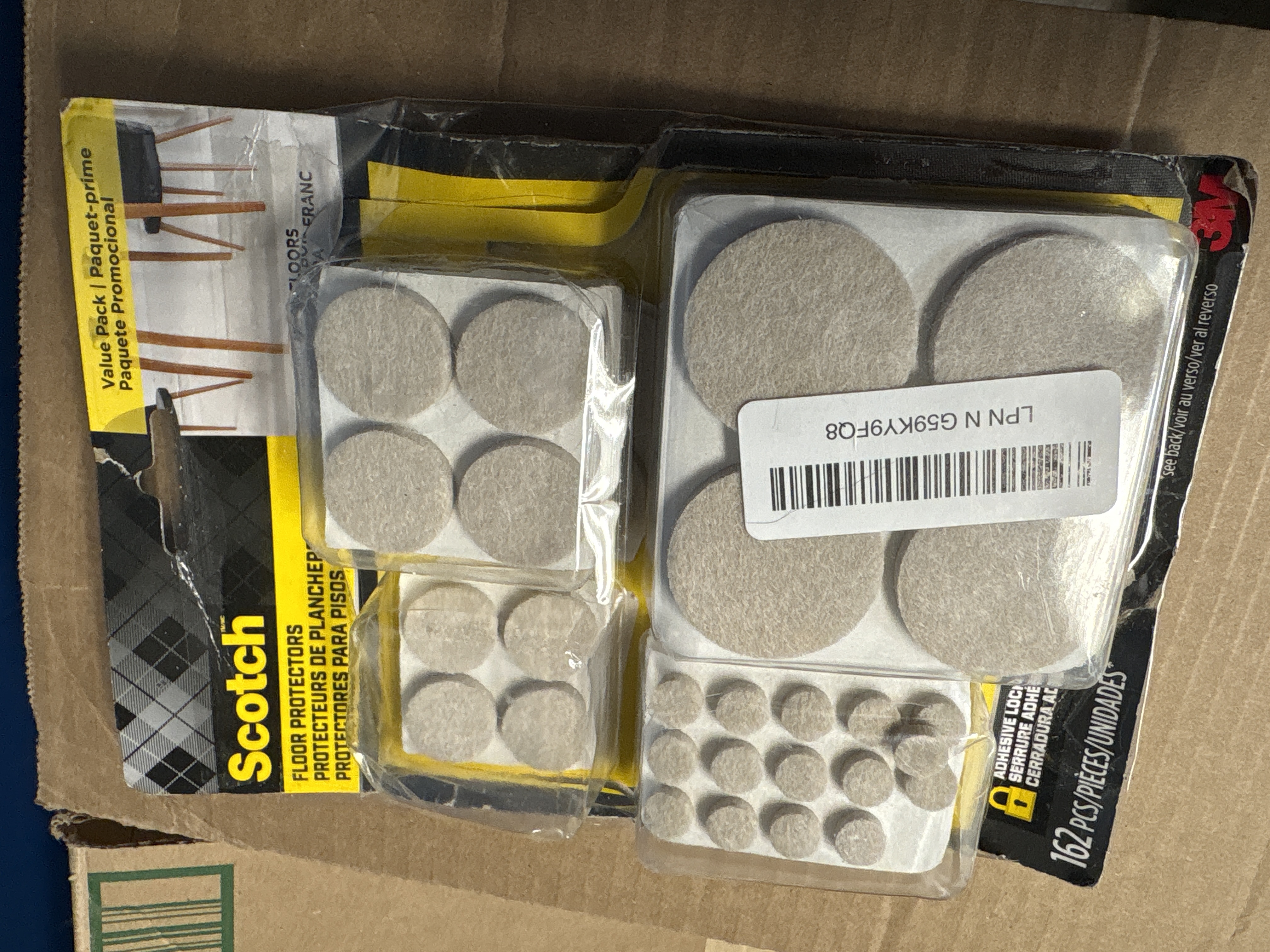 Scotch Felt Self Adhesive Protective Pads Beige Round Assorted