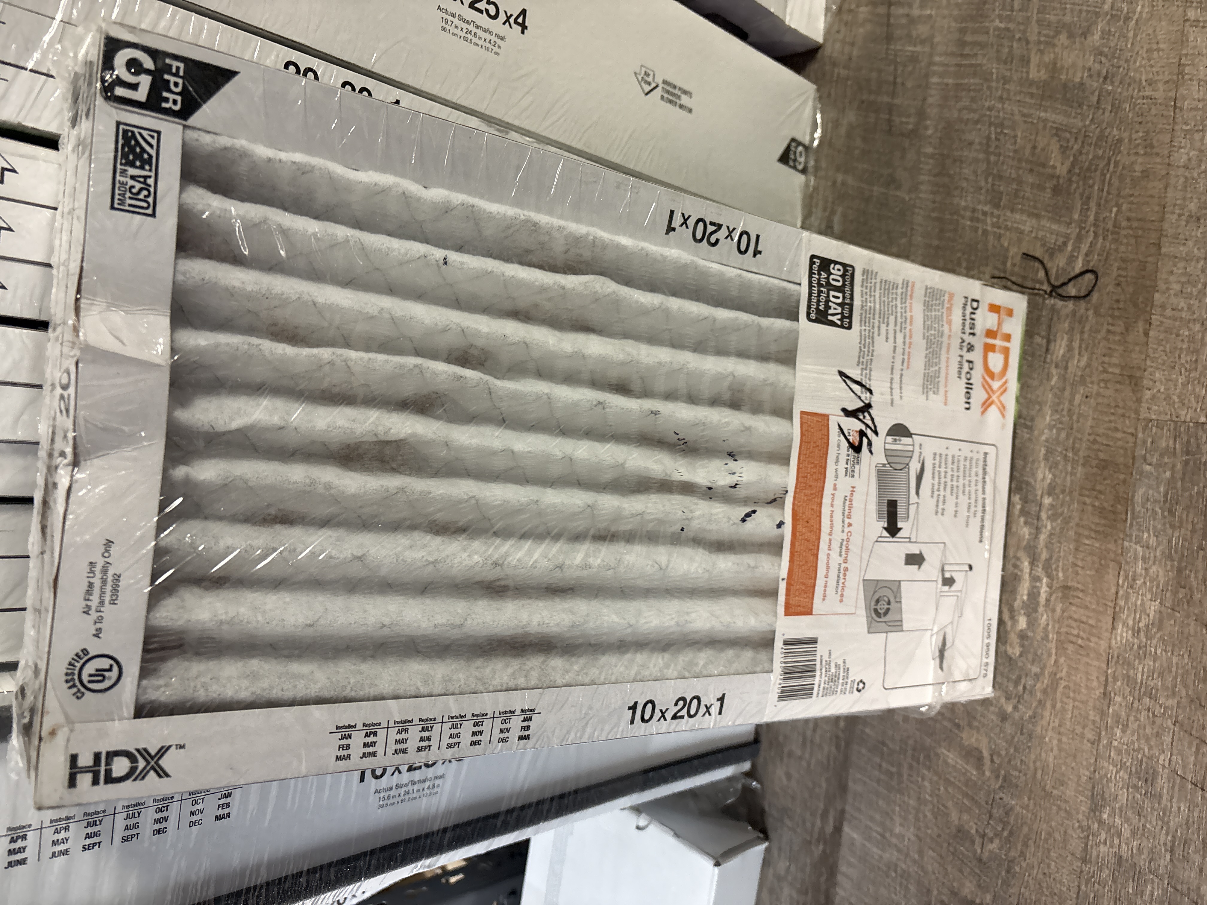 HDX 10 In. X 20 In. X 1 In. Standard Pleated Air Filter FPR 5, MERV 8