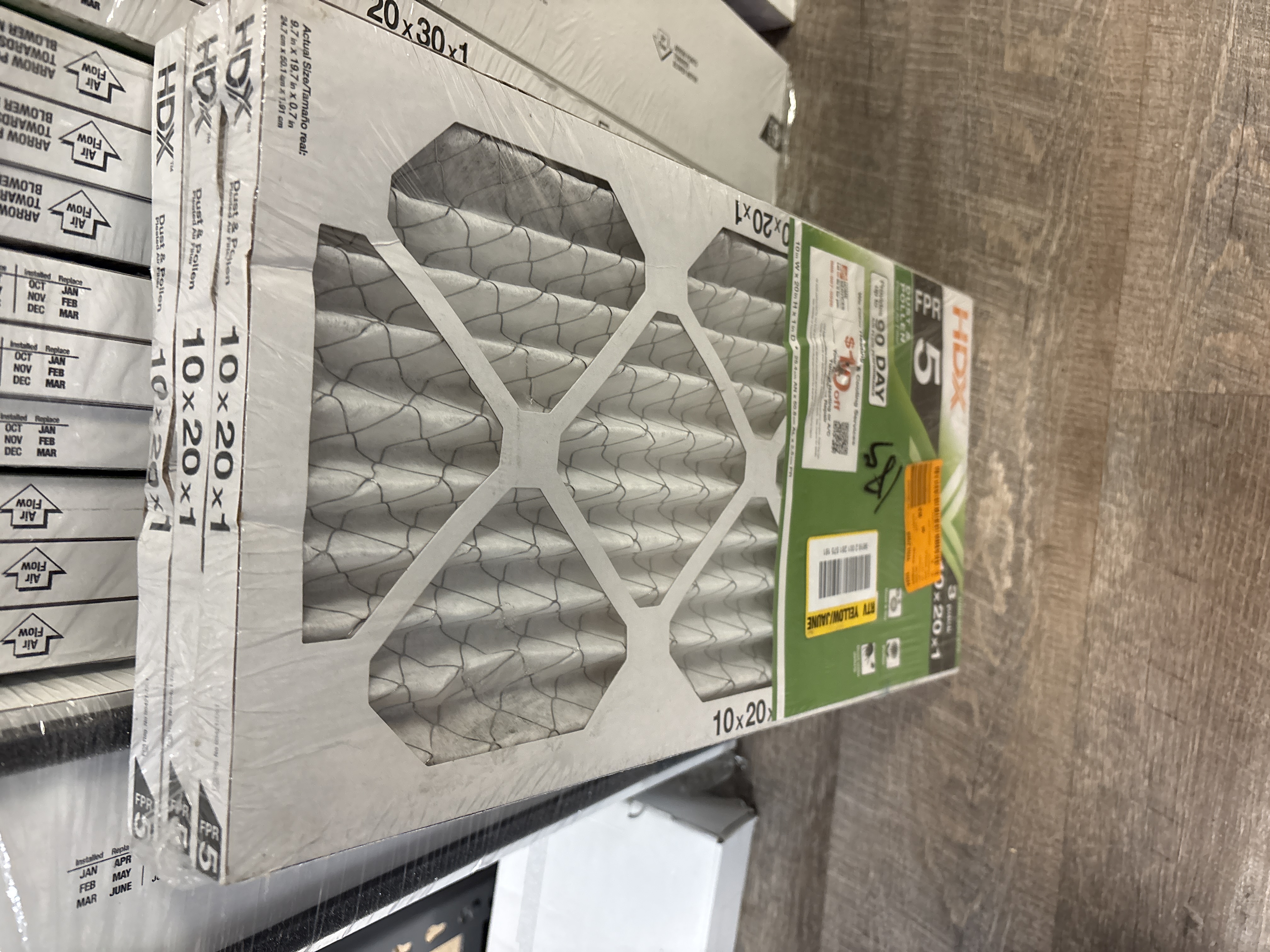 HDX 10 In. X 20 In. X 1 In. Standard Pleated Air Filter FPR 5, MERV 8