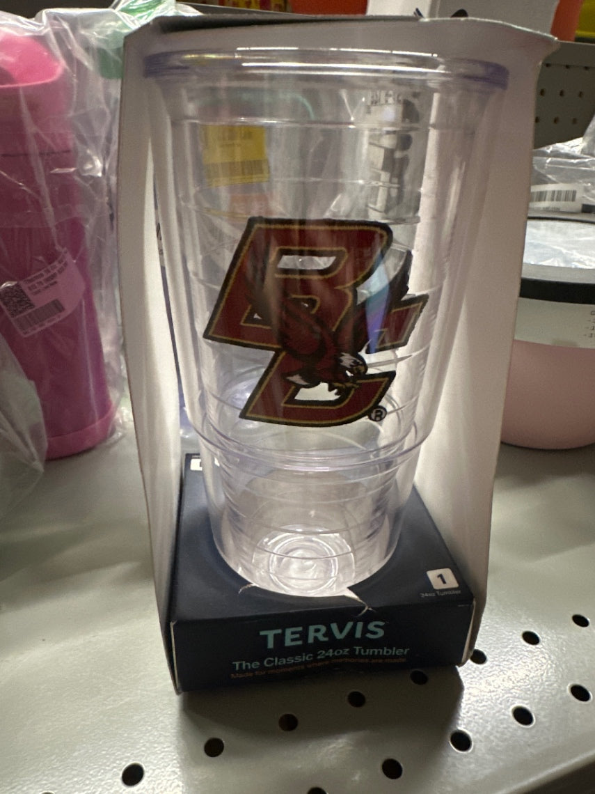 Tervis 1039764 Boston College Emblem Individually Boxed Tumbler, 24 Oz, Clear