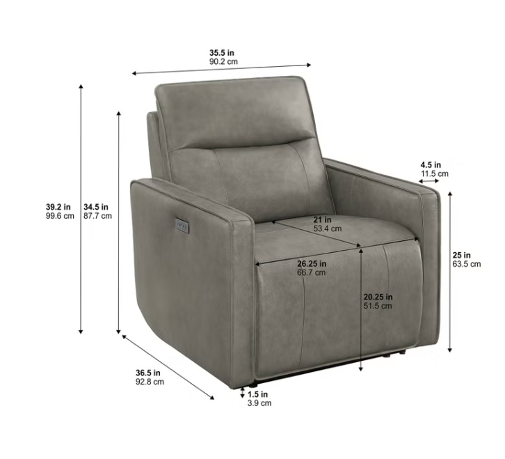 Henredon Keira Leather Zero Gravity Recliner