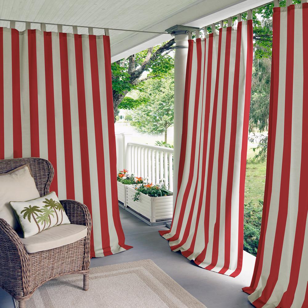 Elrene Home Fashions Highland Stripe Indoor/Outdoor Curtain Panel, 50 Inches